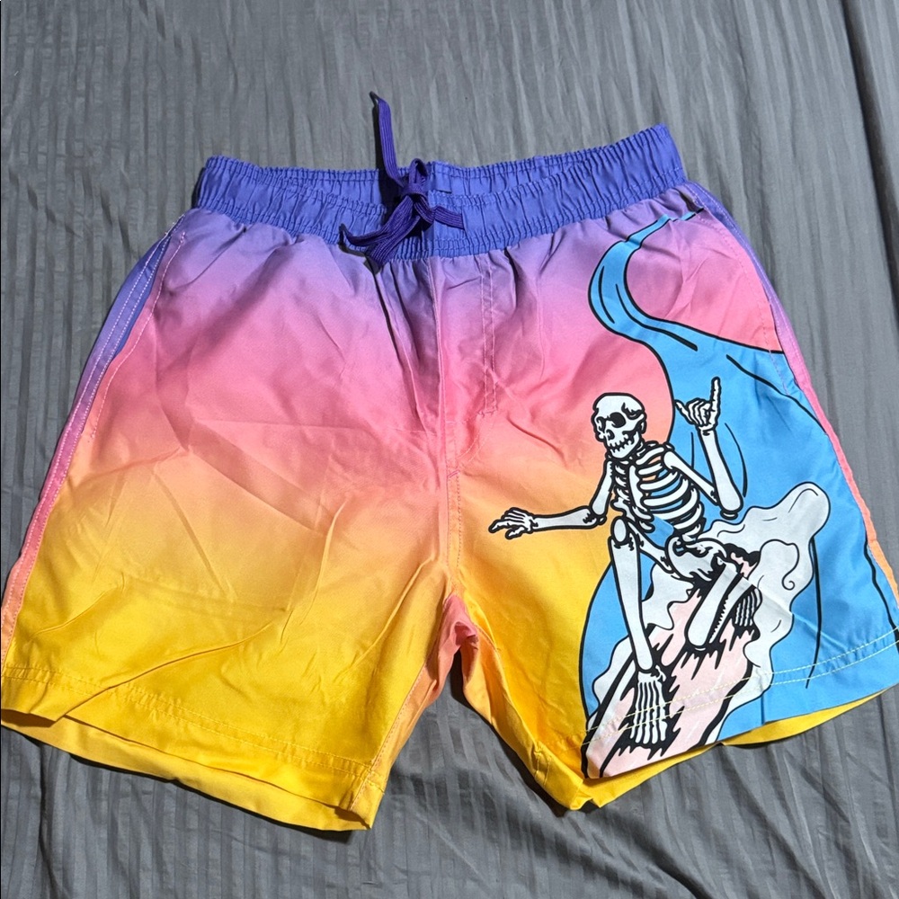 Grateful Dead Pink and Yellow Swim Trunks